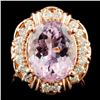 Image 2 : 4.92ct Kunzite & 0.43ctw Diamond Ring in 14K Gold