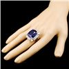 Image 3 : 22.45ct Tanzanite & 1.98ctw Diam Ring in 18K Gold