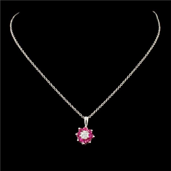 0.28ct Ruby & 0.10ctw Diamond Pendant in 14K Gold