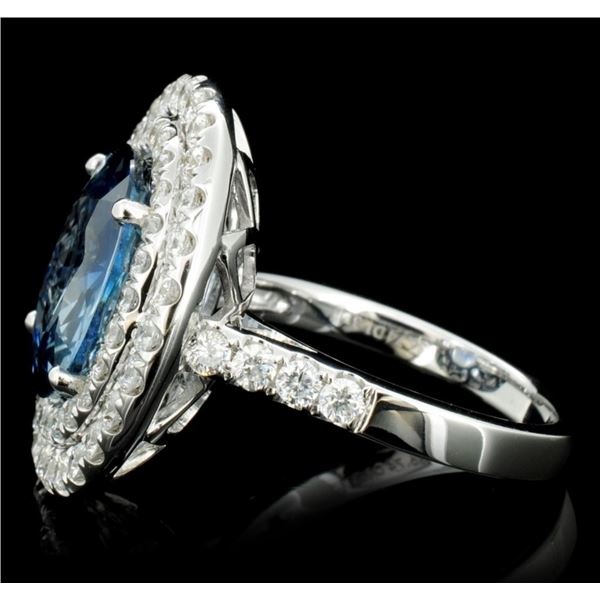 18K Sapphire & Diamond Ring, 6.74ct & 1.31ct