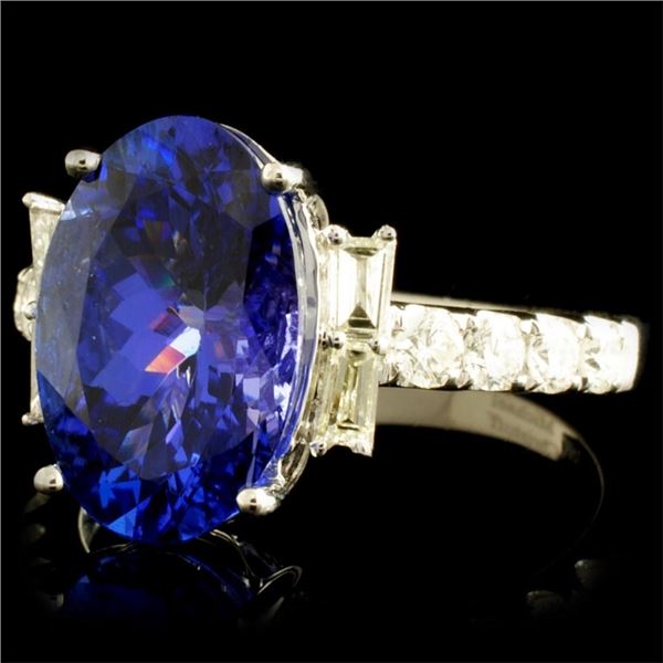 18K Gold Ring w/ 4.28ct Tanzanite & 0.67ctw Diam
