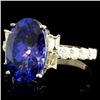 18K Gold Ring w/ 4.28ct Tanzanite & 0.67ctw Diam