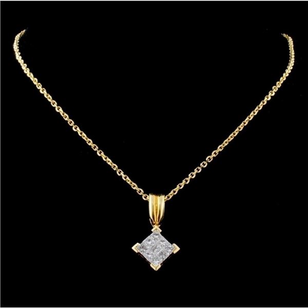 0.50ctw Diamond Pendant in 18K Yellow Gold