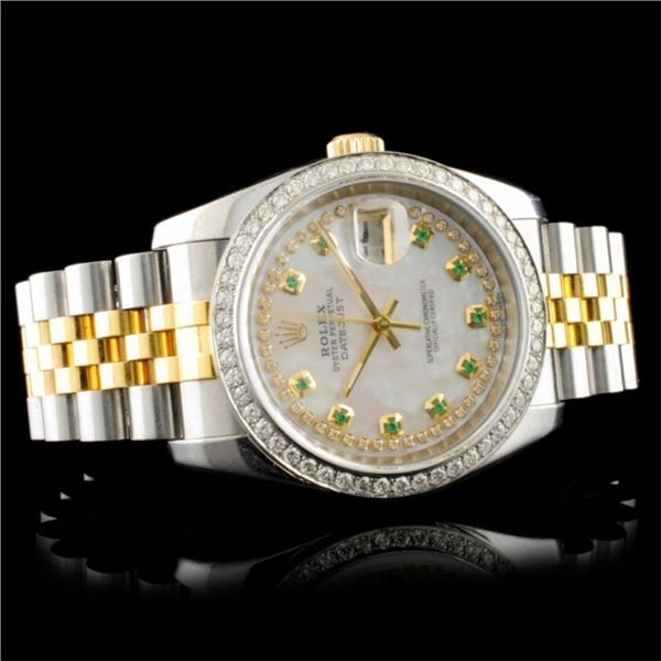 36MM Rolex 116233 YG/SS Watch with Diamonds