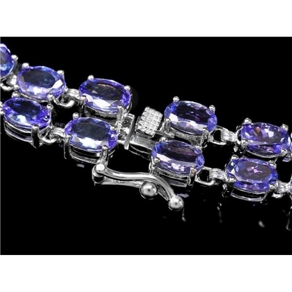 25ct Tanzanite & 1.3ct Diamond Bracelet in 14K Gol