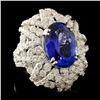 Image 3 : 8.04ct Tanzanite & 3.97ctw Diam Ring in 18K Gold