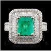 Image 2 : 1.69ct Emerald & 1.35ctw Diamond Ring in 18K WG