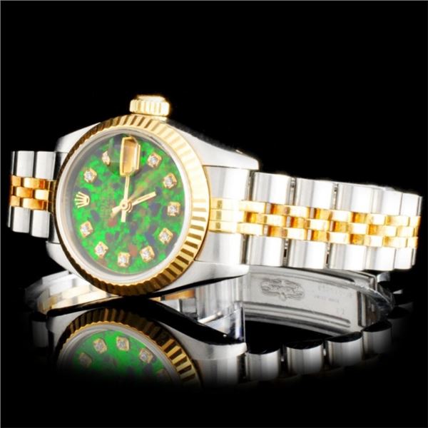 Diamond Ladies Rolex YG/SS DateJust Watch