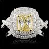 Image 2 : 2.20ctw Fancy Color Diamond Ring in 18K WG