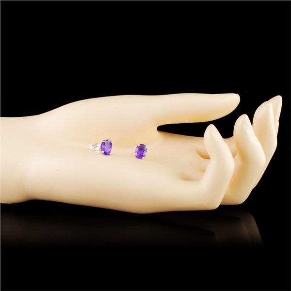 2.00ct Amethyst Earrings in 14K Gold