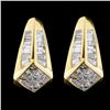 Image 2 : 2.32ctw Diamond Earrings in 18K Yellow Gold