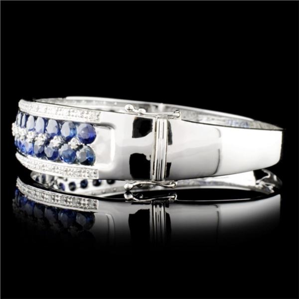 Sapphire & Diam Bangle: 10.41ct & 0.79ctw 14K Gold