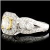 Image 1 : 18K Gold Ring w/1.51ctw Fancy Color Diamonds