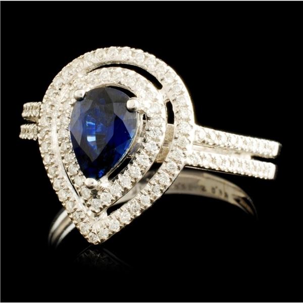 0.99ct Sapphire & 0.29ctw Diamond Ring in 14K Gold