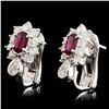 Image 1 : 18K Gold Earrings w/ 1.26c Ruby & 1.07ctw Diam