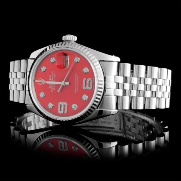 Diamond 36MM Rolex DateJust Watch SS