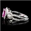 Image 3 : 2ct Sapphire & 0.80ct Diam Ring, 18K White Gold