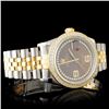 Image 3 : Diamond Rolex YG/SS DateJust Watch