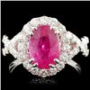 Image 2 : 18K Gold Ruby & Diam Ring: 2.81ct & 1.00cw