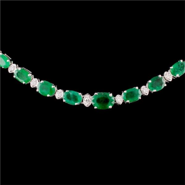 Emerald & Diamond Necklace: 26.56ctw & 1.75ctw