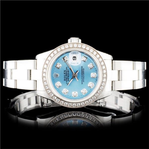 Rolex SS DateJust Diamond Ladies Wristwatch