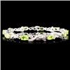 Image 2 : 14K Gold 4.60ct Peridot & 0.31ctw Diamond Bracelet