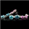 Image 2 : 14K Gold 2.00ct Zircon & 0.35ctw Diamond Earrings