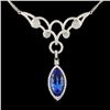 Image 2 : 14K Gold 5.20ct Tanzanite & 1.60ctw Diamond Neckla