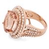 Image 2 : 14K Gold 11.00ct Morganite & 2.00ct Morganite Ring