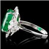 Image 3 : 18K White Gold 6.19ct Emerald & 0.82ct Diamond Rin
