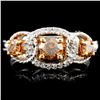 Image 1 : 14K Gold 0.62ctw Fancy Color Diamond Ring