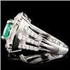 Image 3 : 14K Gold 1.26ct Emerald & 1.28ctw Diamond Ring