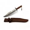 Image 1 : Handmade Fixed 9" Blade Bowie Knife with Leather Sheath