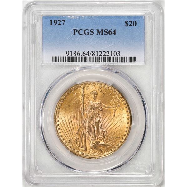 1927 $20 St. Gaudens Double Eagle Gold Coin PCGS MS64