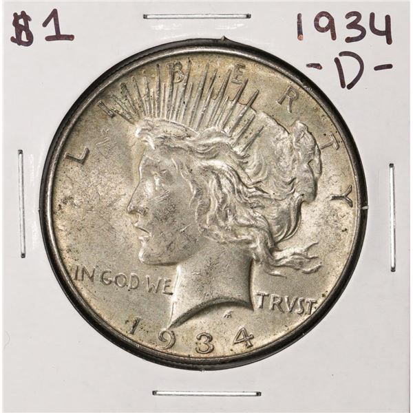 1934-D $1 Peace Silver Dollar Coin