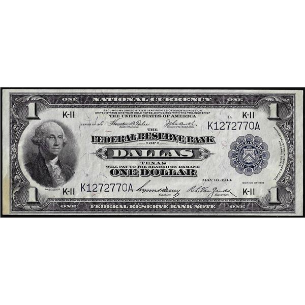 1918 $1 Federal Reserve Bank Note Dallas