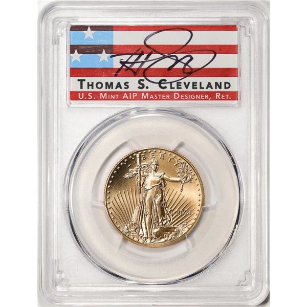 2021 Type 2 $25 American Gold Eagle Coin PCGS MS70 FDOI Cleveland Signature