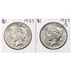 Image 1 : Lot of 1927 & 1927-S $1 Peace Silver Dollar Coins