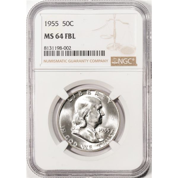 1955 Franklin Half Dollar Coin NGC MS64FBL