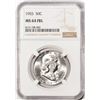 Image 1 : 1955 Franklin Half Dollar Coin NGC MS64FBL