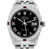 Image 1 : Rolex Mens Stainless Steel Black Roman Ruby and Diamond Datejust Wristwatch