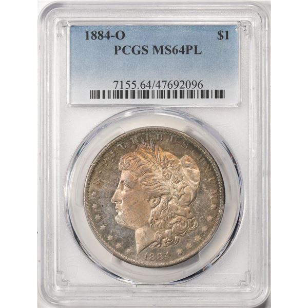 1884-O $1 Morgan Silver Dollar Coin PCGS MS64PL Nice Toning