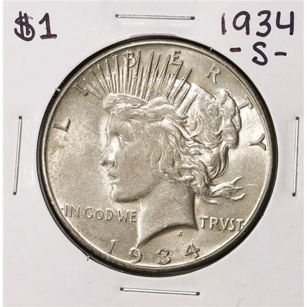 1934-S $1 Peace Silver Dollar Coin