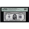 Image 1 : 1934C $5 Silver Certificate Note Fr.1653W Wide PMG Gem Uncirculated 66EPQ