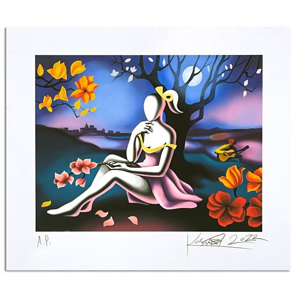 Mark Kostabi  Moonlight And Magnolia  Limited Edition Serigraph On Paper