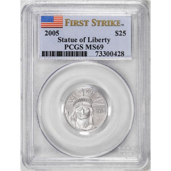 2005 $25 American Platinum Eagle Coin PCGS MS69 First Strike