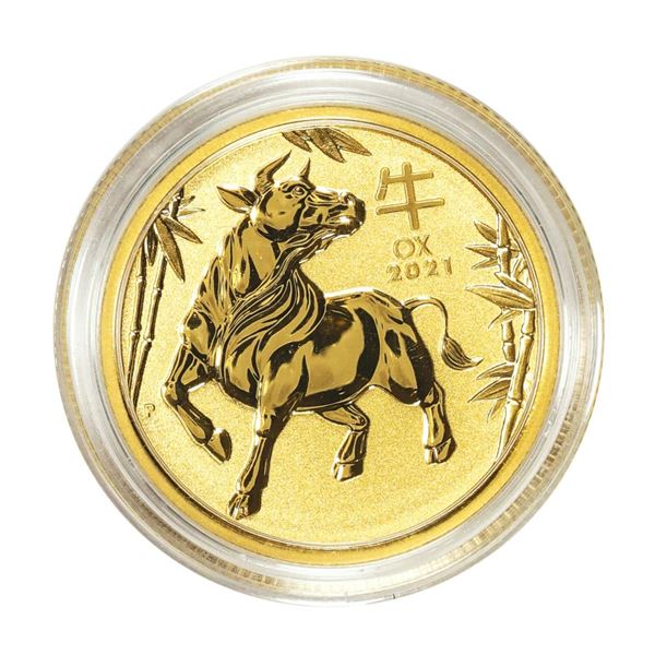 2021 $25 Australia Lunar Year of the Ox 1/4 oz. Gold Coin