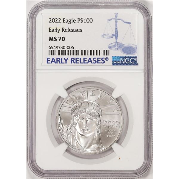 2022 $100 Platinum American Eagle Coin NGC MS70 Early Releases