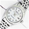 Image 2 : Rolex Ladies Stainless Steel White Arabic Oyster Perpetual Date Wristwatch
