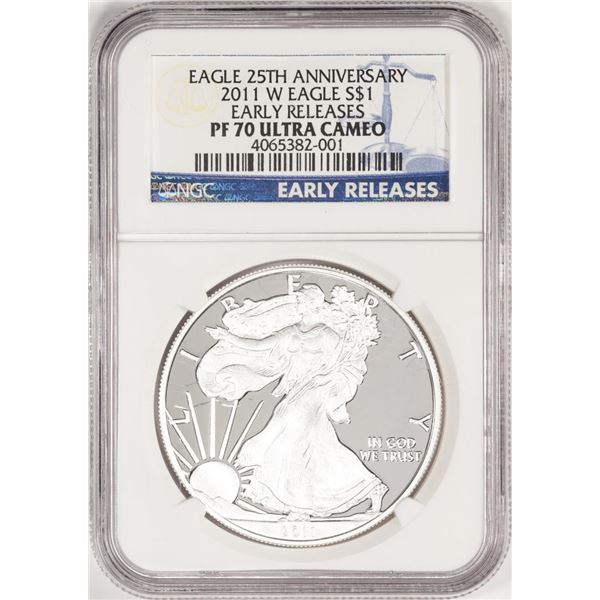 2011-W $1 Proof American Silver Eagle Coin NGC PF70 Ultra Cameo Early Releases